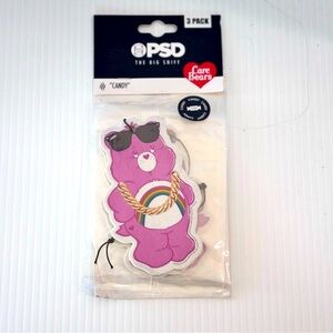 CARE BEARS CHEER BEAR PSD THE BIG SNIFF AIR FRESHNERS 3 PACK SCENT “CANDY”
